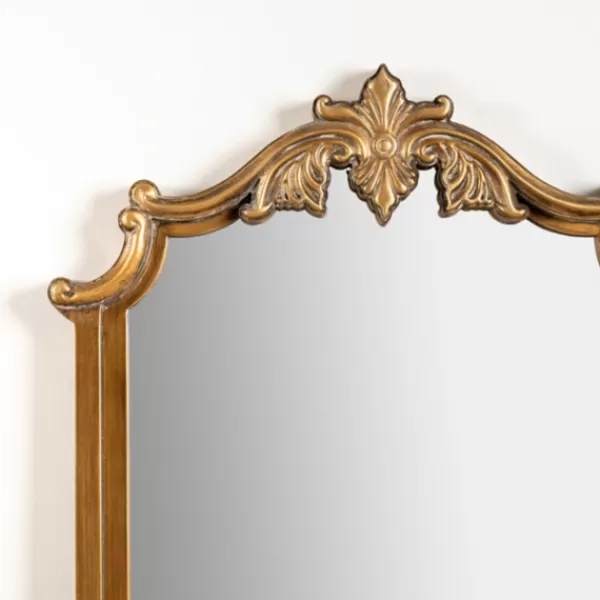 Full Length & Floor Mirrors-Kirkland's Home Evelyn Antique Gold Leaner Mirror