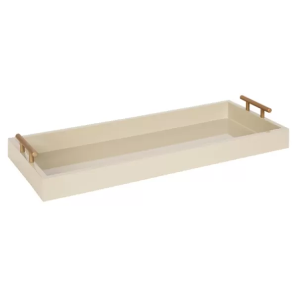 Decorative Trays-Kirkland's Home Evelyn Cream Narrow Decorative Tray Ivory