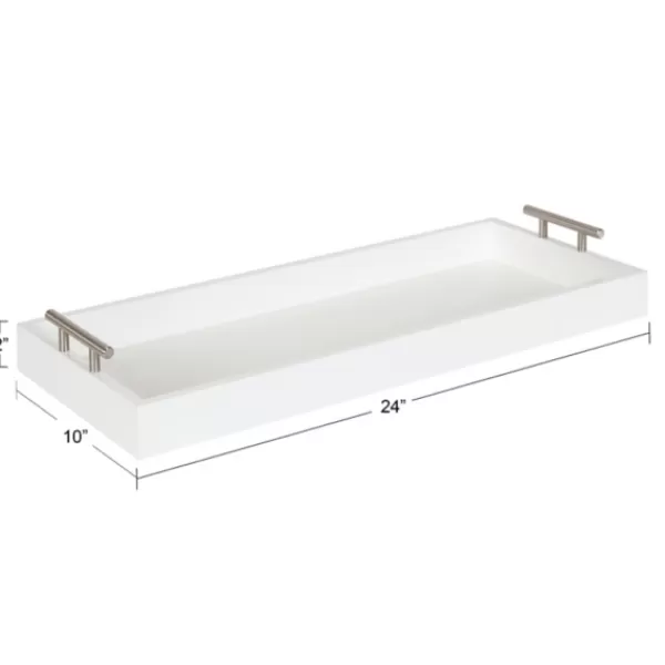 Decorative Trays-Kirkland's Home Evelyn Narrow Decorative Tray White