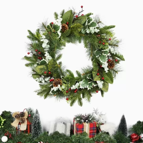 Wreaths-Kirkland's Home Ever S And Eucalyptus Berry Wreath Green