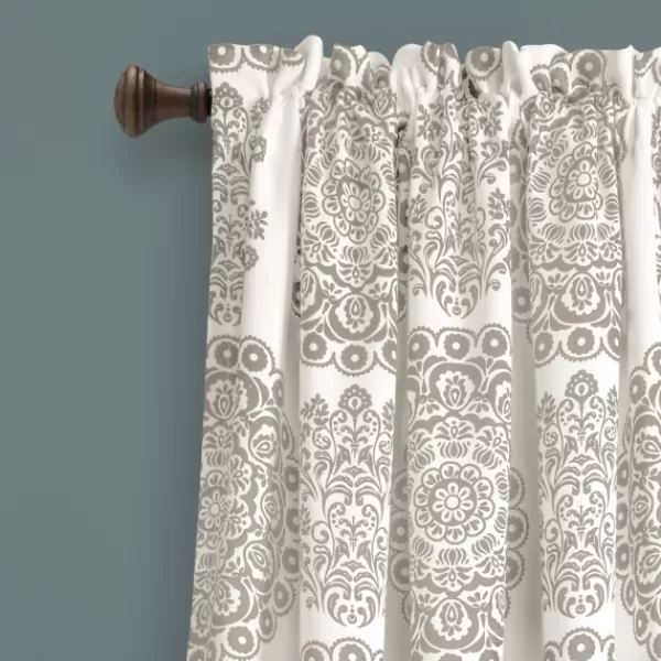 Curtains & Drapes-Kirkland's Home Evie Medallion Curtain Panel Set, 95 In. Tan