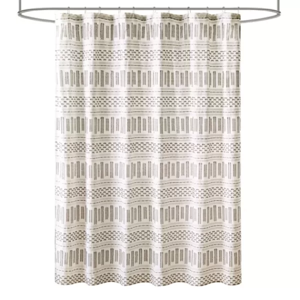 Shower Curtains-Kirkland's Home Eyelash Fringe Shower Curtain Ivory