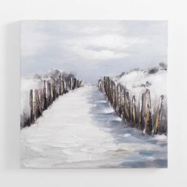 Canvas Art-Kirkland's Home Faded Beach Path Canvas Art Print Gray/Blue/White