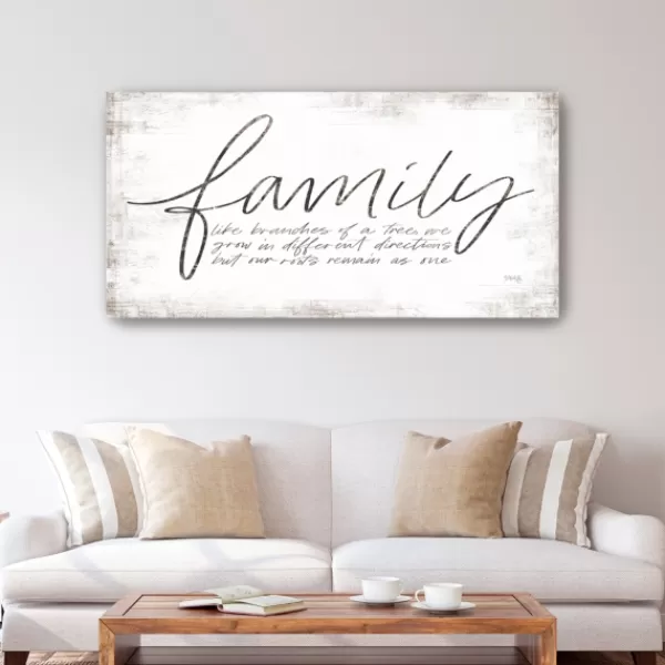 Wall Quotes & Signs-Kirkland's Home Family Branches Canvas Art Print, 60X30 In. White