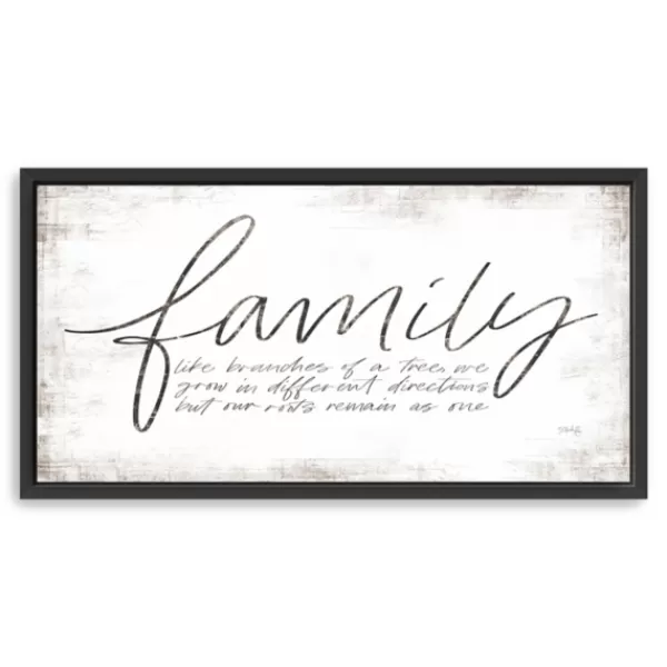 Wall Quotes & Signs-Kirkland's Home Family Branches Framed Canvas Art Print, 42X22 In. White/Black