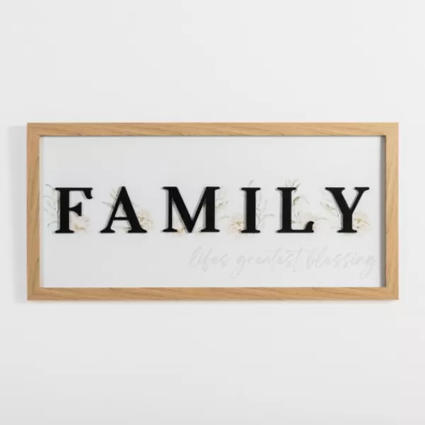 Wall Quotes & Signs-Kirkland's Home Family Floral Shadowbox Wall Plaque White/Black