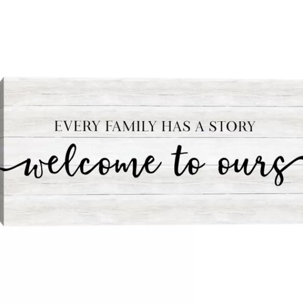 Wall Quotes & Signs-Kirkland's Home Family Story Canvas Art Print, 24X12 In. White/Black