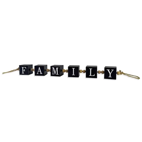 Decorative Accents-Kirkland's Home Family Wood Beaded Word Block Black/White