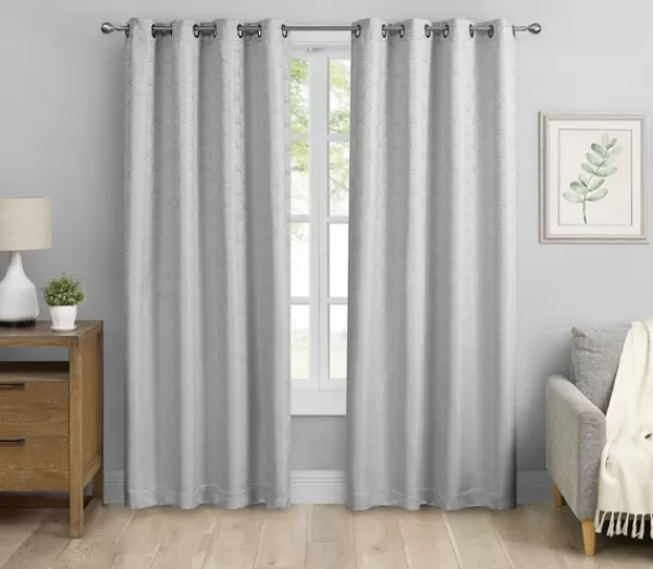 Curtains & Drapes-Kirkland's Home Fans Blackout Curtain Panel Set, 84 In. Gray