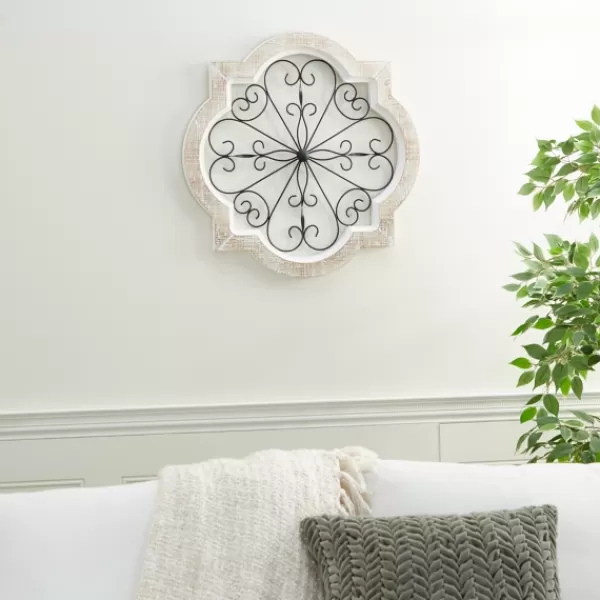 Wall Plaques-Kirkland's Home Farmhouse Abstract Wall Plaque White