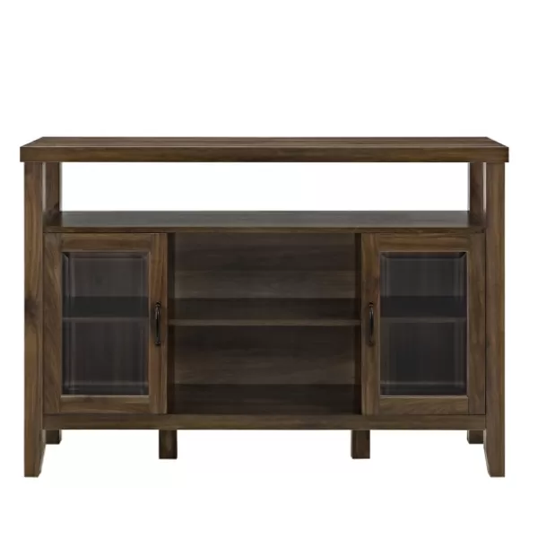 Tv Stands & Media Consoles-Kirkland's Home Farmhouse Highboy Dark Walnut Tv Stand Brown