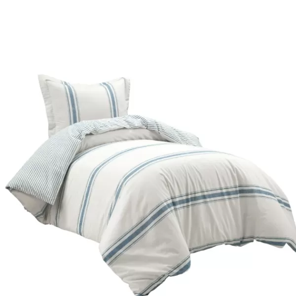 Duvets-Kirkland's Home Farmhouse Stripe 2-Pc. Twin Xl Duvet Set Blue