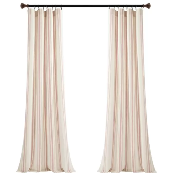 Curtains & Drapes-Kirkland's Home Farmhouse Stripe Curtain Panel Set, 84 In. Pink