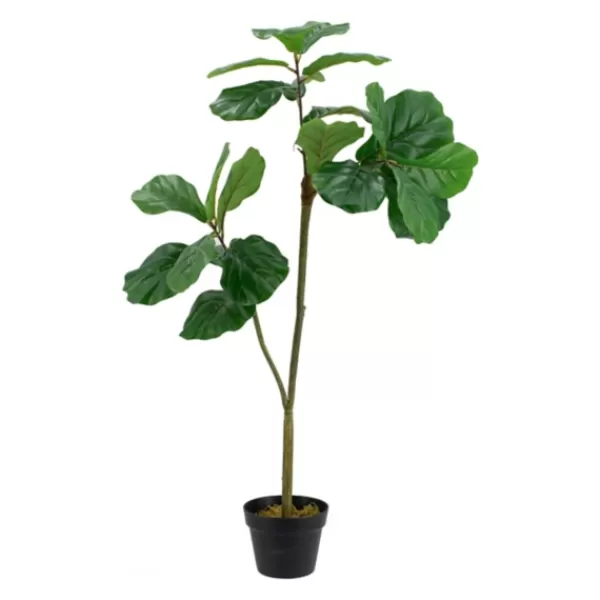 Trees & Topiaries-Kirkland's Home Faux Fiddle Leaf Plant In Black Pot