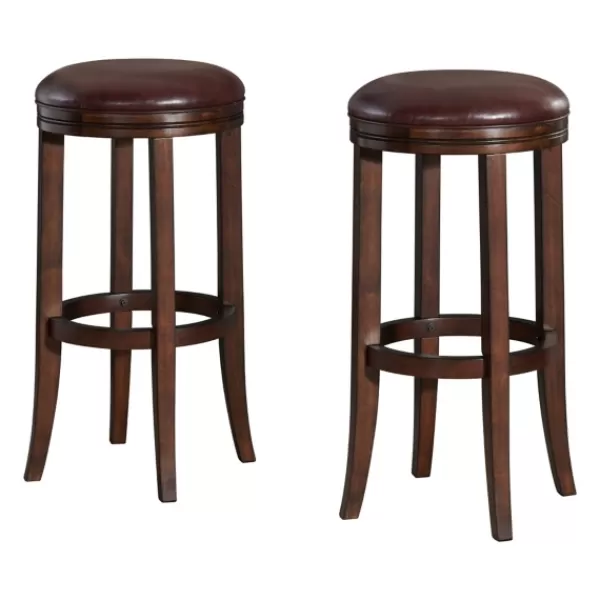 Bar Stools & Counter Height Stools-Kirkland's Home Faux Leather Bar Stools, Set Of 2 Brown