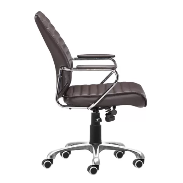 Office Furniture-Kirkland's Home Faux Leather Channeled Office Chair Brown