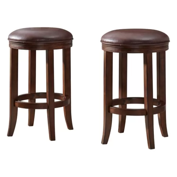 Bar Stools & Counter Height Stools-Kirkland's Home Faux Leather Counter Stools, Set Of 2 Brown