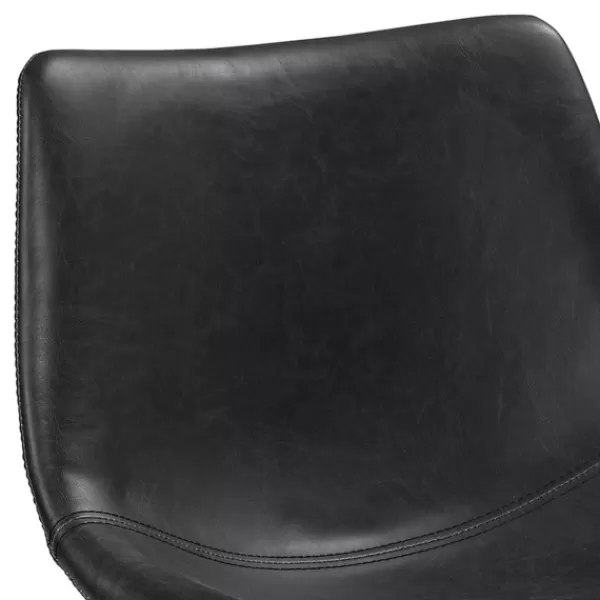 Bar Stools & Counter Height Stools-Kirkland's Home Faux Leather Counter Stools, Set Of 2 Black