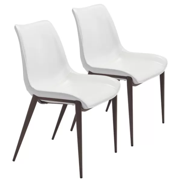 Dining Chairs-Kirkland's Home Faux Leather Stitch Dining Chairs, Set Of 2 White