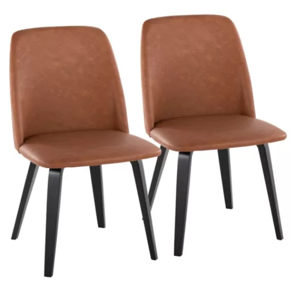 Dining Chairs-Kirkland's Home Faux Leather Wood Dining Chairs, Set Of 2 Brown