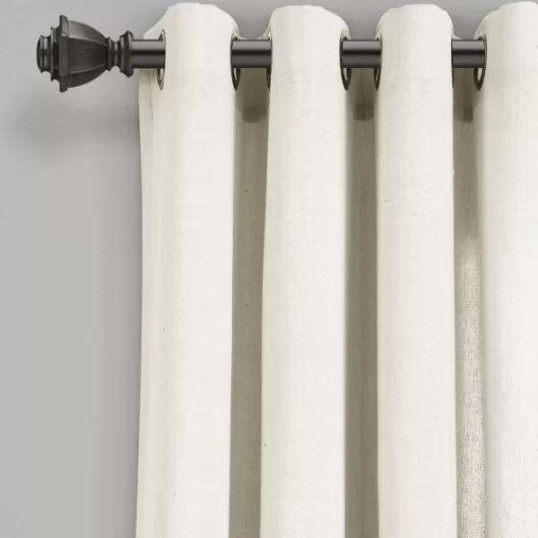 Curtains & Drapes-Kirkland's Home Faux Linen Curtain Panel Set, 84 In. Ivory