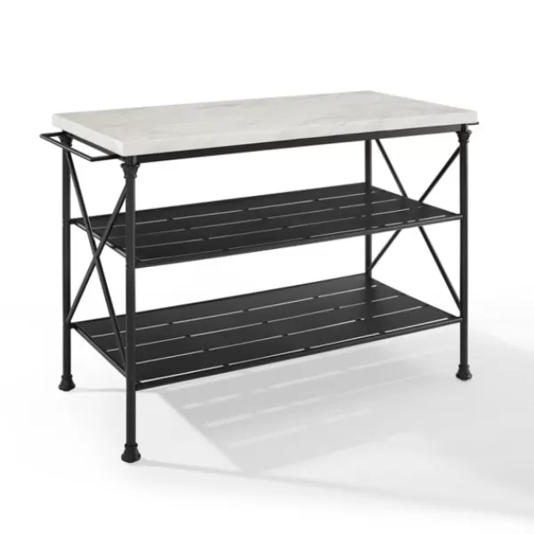 Kitchen Islands & Bar Carts-Kirkland's Home Faux Marble Top 3-Tier Melody Kitchen Island