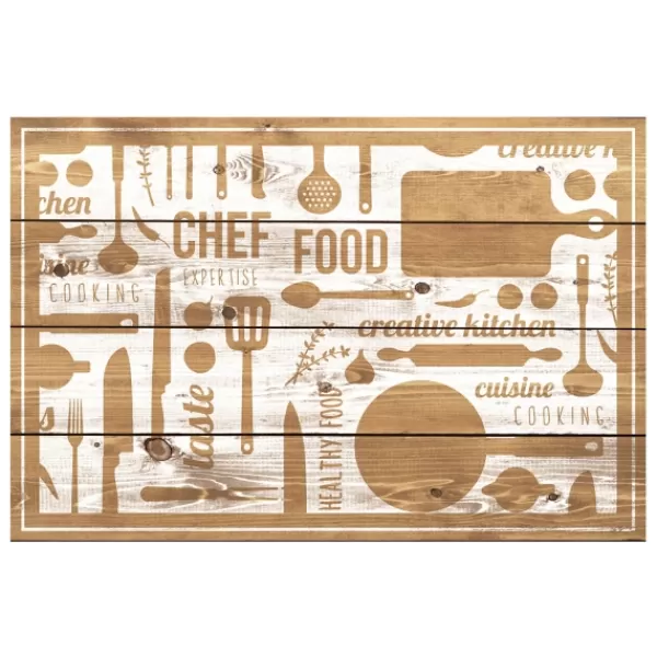 Kitchen & Floor Mats-Kirkland's Home Faux Wood Kitchen Icons Floor Mat, 24X36 Tan