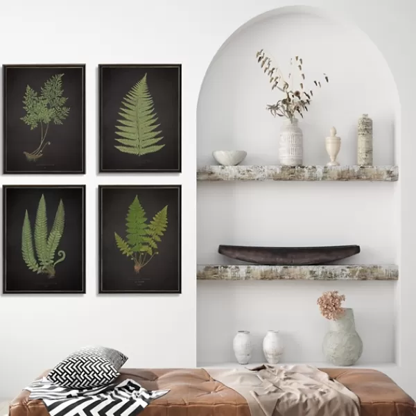 Framed Art-Kirkland's Home Fern Framed Art Prints, Set Of 4 Black/Green