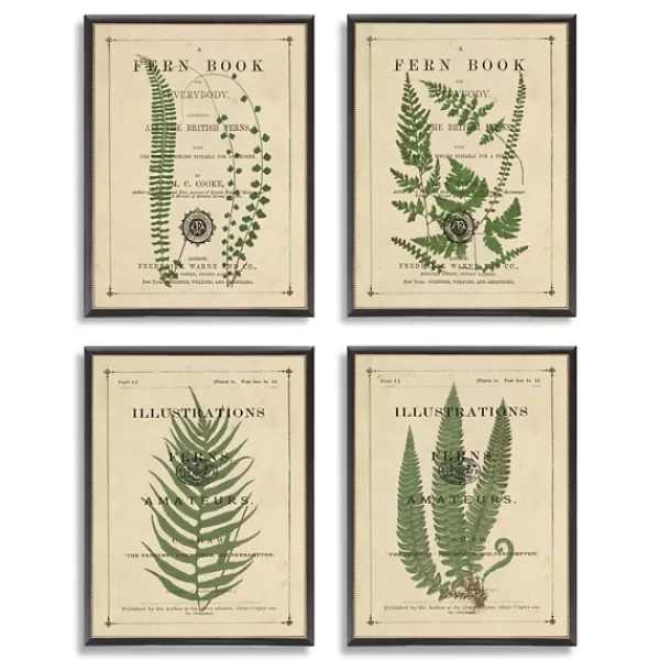 Framed Art-Kirkland's Home Fern Illustrations Framed Art Prints, Set Of 4 Green/Brown