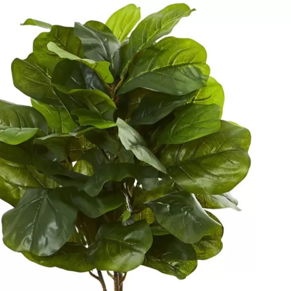 Trees & Topiaries-Kirkland's Home Fiddle Leaf Fig In White Tower Planter