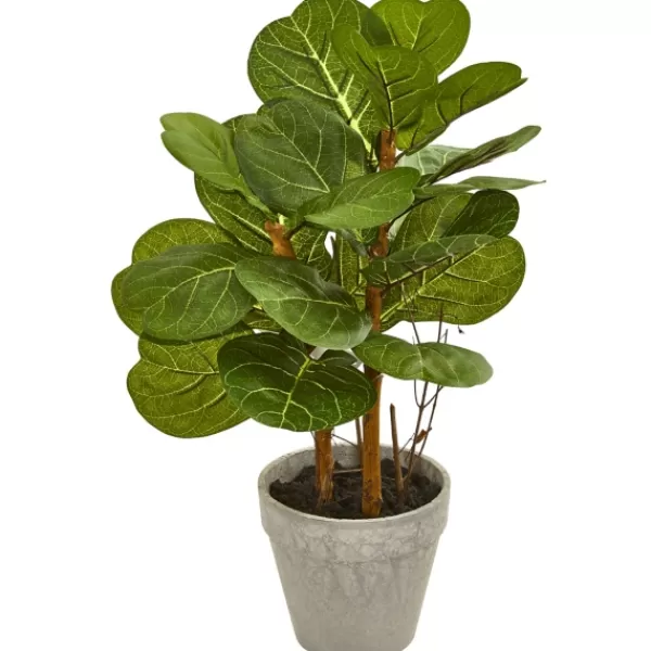 Trees & Topiaries-Kirkland's Home Fiddle Leaf Plant Arrangement, 22 In.