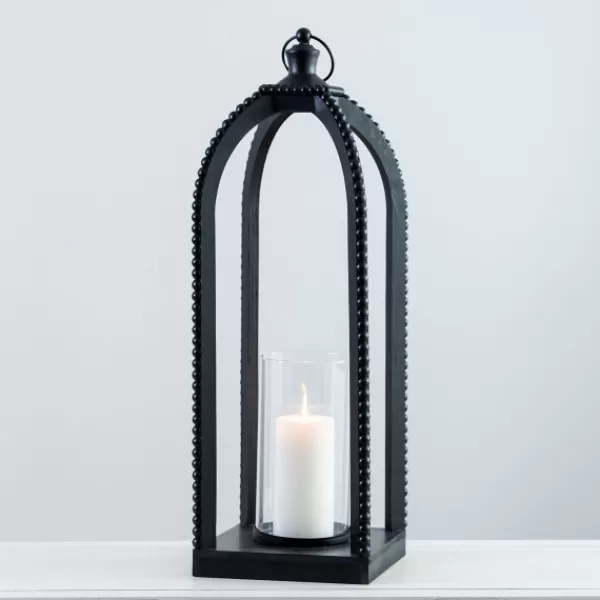 Lanterns-Kirkland's Home Fieldstone Beaded Lantern, 27 In. Black