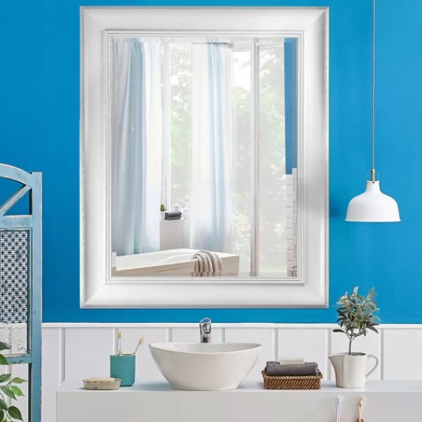 Decorative Mirrors-Kirkland's Home Finn Distressed Wall Mirror White