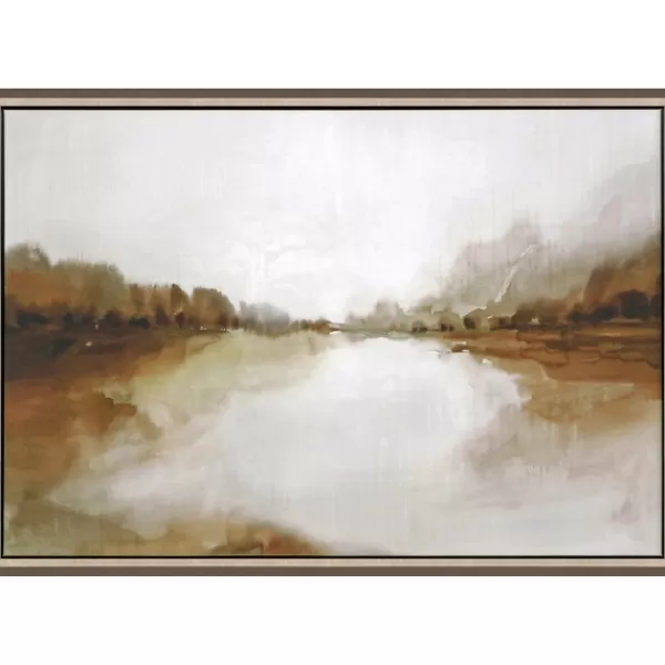 Framed Art-Kirkland's Home Firestone Lake View Framed Canvas Art Print Brown/Gray