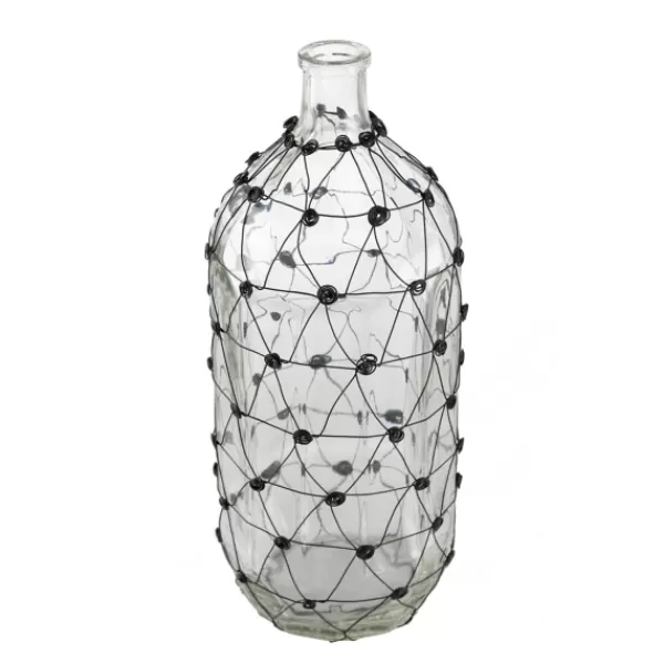 Vases-Kirkland's Home Fishnet Wire Wrapped Vase Clear