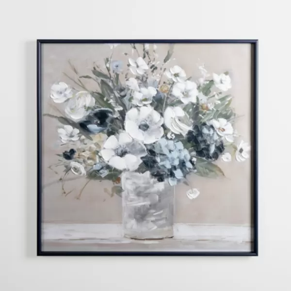 Framed Art-Kirkland's Home Floral Framed Canvas Art Print White