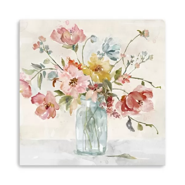 Canvas Art-Kirkland's Home Floral In Transparent Bottle Canvas Art Print White