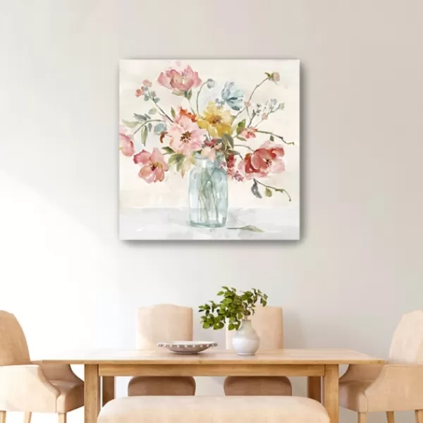 Canvas Art-Kirkland's Home Floral In Transparent Bottle Canvas Art Print White