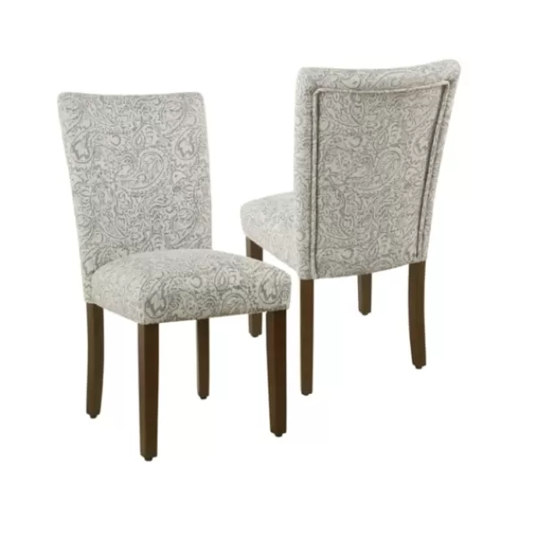 Dining Chairs-Kirkland's Home Floral Parsons Dining Chairs, Set Of 2 Gray