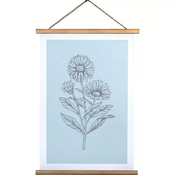 Wall Plaques-Kirkland's Home Floral Print Hanger Frame Wall Plaque Blue