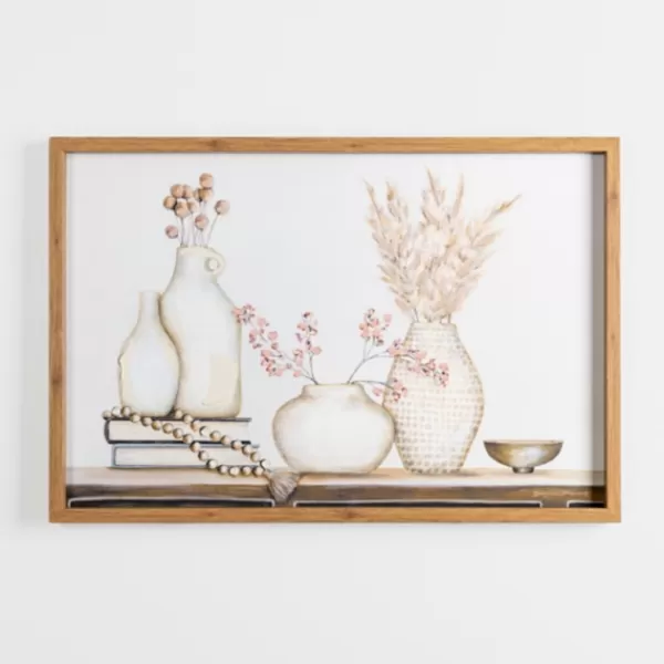 Framed Art-Kirkland's Home Floral Vases Framed Art Print White