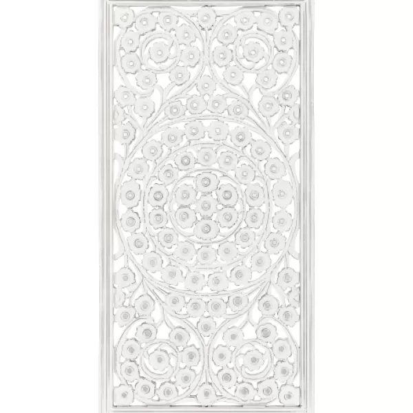 Wall Plaques-Kirkland's Home Floral Wood Plaque, 48X28 In. White