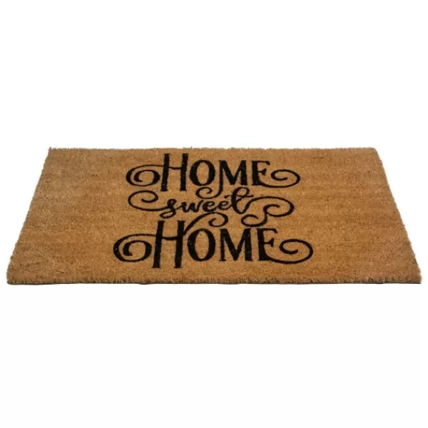 Doormats-Kirkland's Home Flourish Script Home Sweet Home Coir Doormat Brown/Black