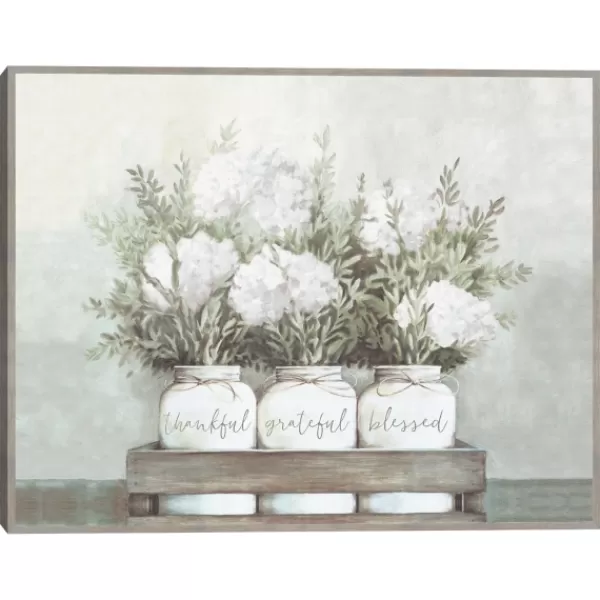 Canvas Art-Kirkland's Home Flower Jars Framed Canvas Art Print White