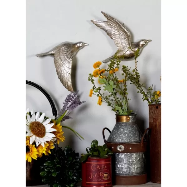 Wall Plaques-Kirkland's Home Flying Birds Wall Sculptures, Set Of 3 Silver