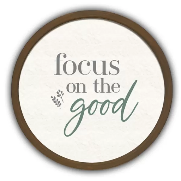 Wall Quotes & Signs-Kirkland's Home Focus On The Good Round Framed Plaque Brown