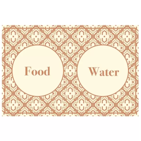 Kitchen & Floor Mats-Kirkland's Home Food And Water Bowl Floor Mat, 15X23 Tan