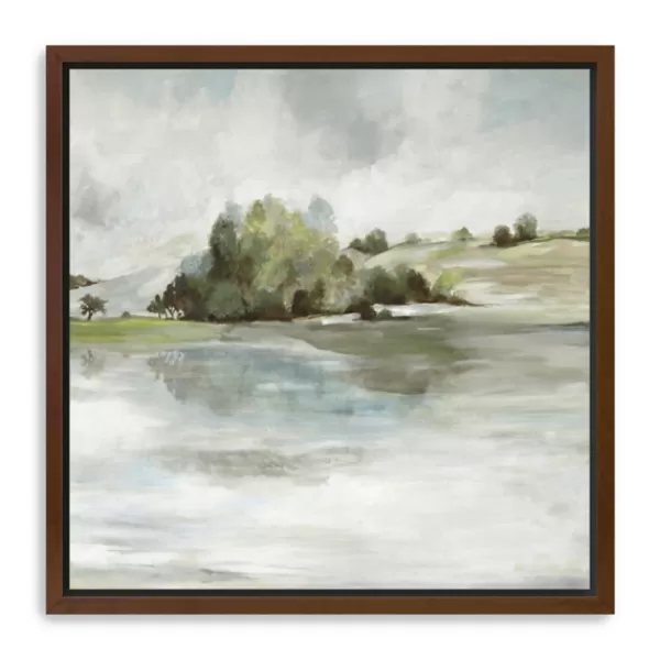 Framed Art-Kirkland's Home Forest Look Out Framed Canvas Art Print Gray/White/Green