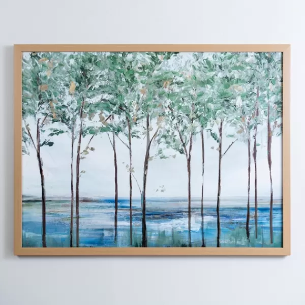 Framed Art-Kirkland's Home Forest Peak Wood Framed Art Print Blue/Green