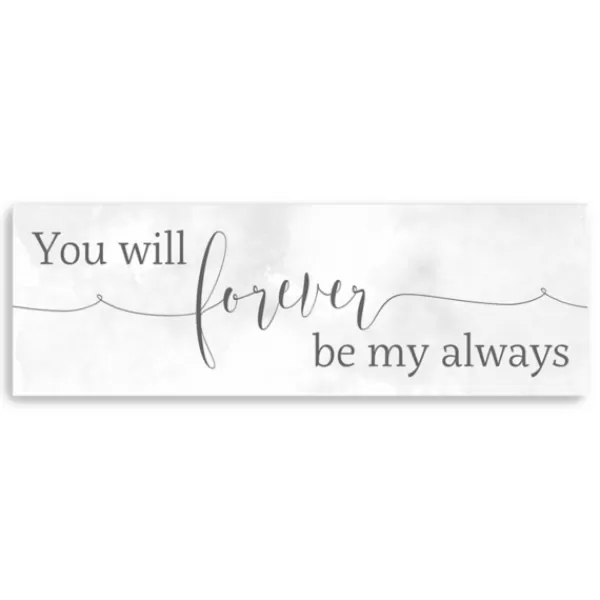 Wall Quotes & Signs-Kirkland's Home Forever Be My Always Canvas Art Print White/Gray